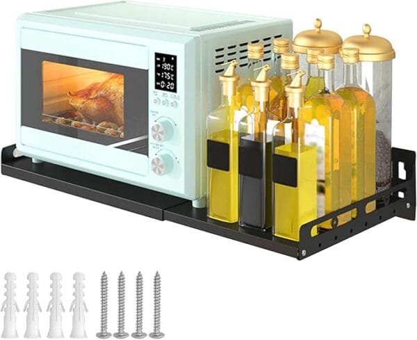 microwave oven storage rack wall-mounted - Image 4