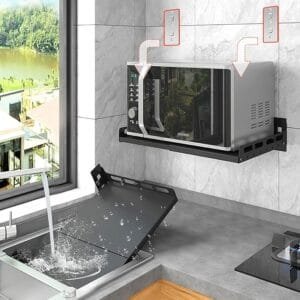 microwave oven storage rack wall-mounted