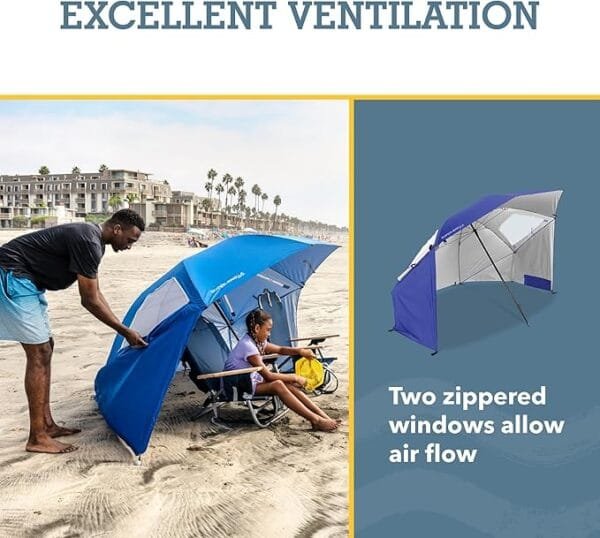 Umbrella Shelter for Sun and Rain Protection Blue - Image 3