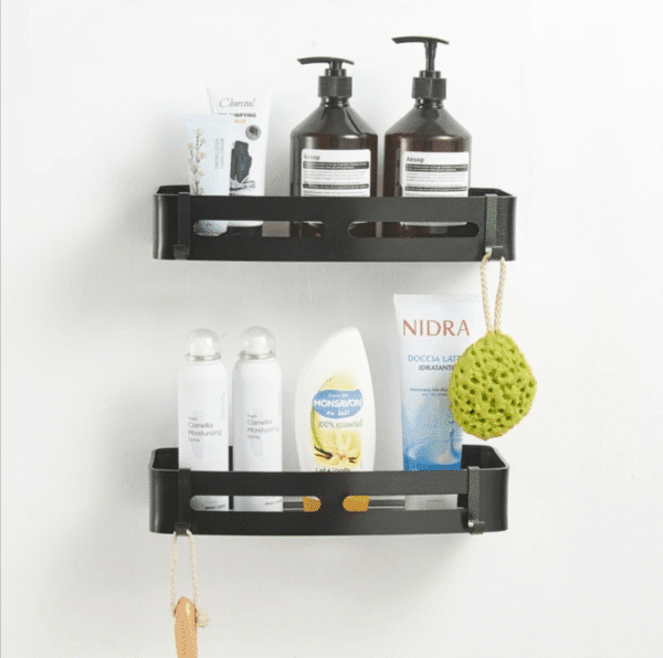 Bathroom Shelves rectangular Black - Image 2