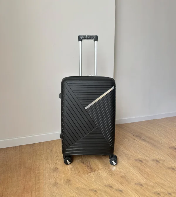 Suitcase Hard Luggage with TSA Lock Spinner Caster Soft PP Handle for Travel Black - Image 4