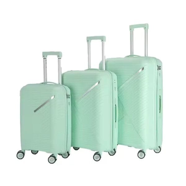 Suitcase Hard Luggage with TSA Lock Spinner Caster Soft PP Handle for Travel Light green