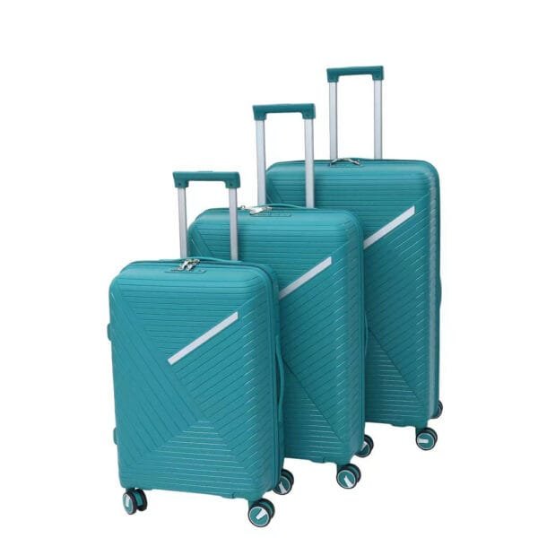 Suitcase Hard Luggage with TSA Lock Spinner Caster Soft PP Handle for Travel Green